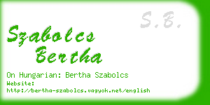 szabolcs bertha business card